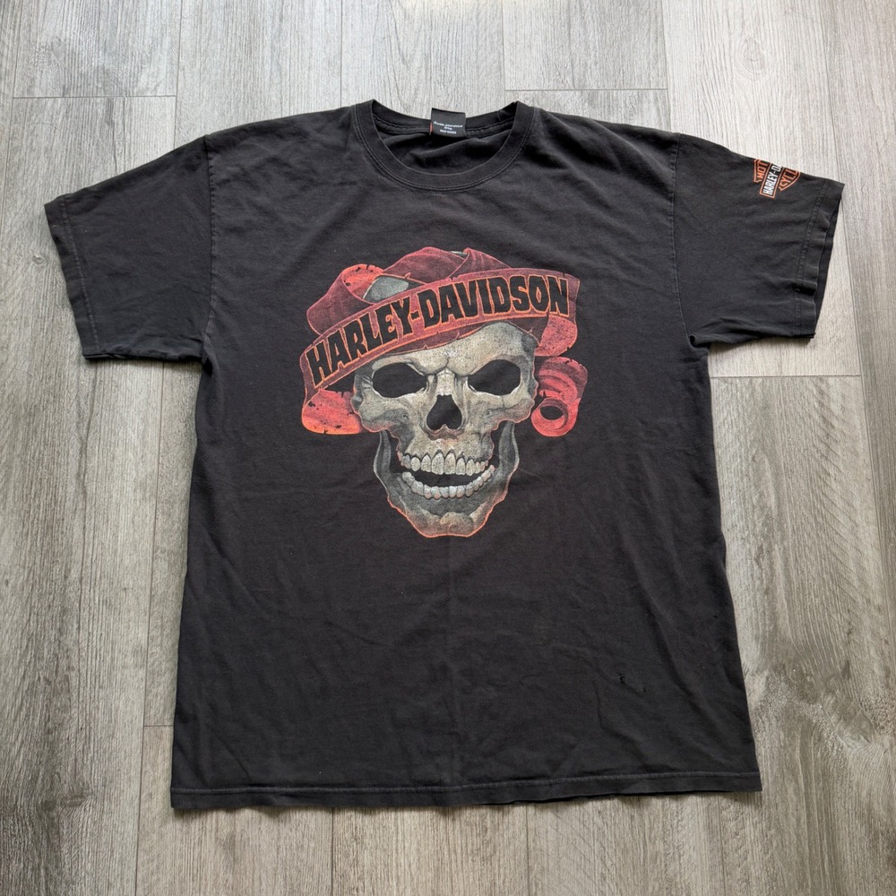 Harley-Davidson St Paul Minnesota Skull Graphic T-Shirt HD Dealer Tee Faded XL